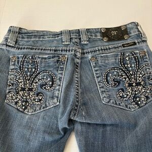 MISS ME Dark Wash JP5010 Boot Cut Studded Blue Jeans